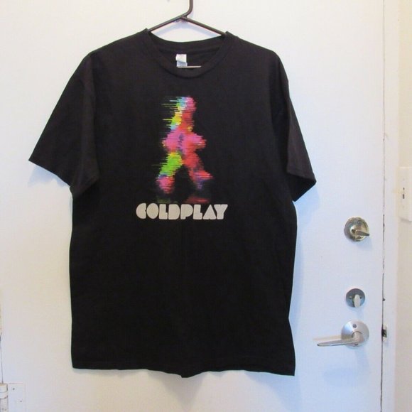 Coldplay T-Shirts Lot of 2 Viva La Vida 2009 Tour Blurred Man Black Size Medium - Picture 3 of 11